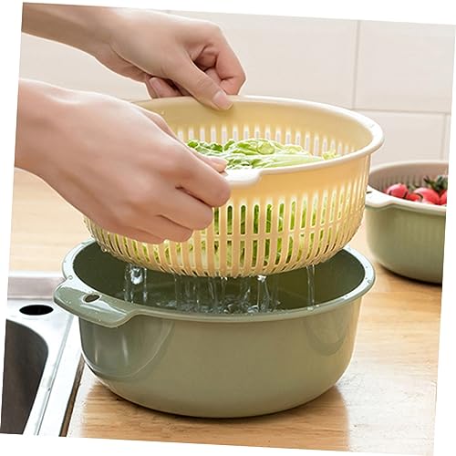Cesta colador plástico doble capa para frutas y verduras miniatura 7