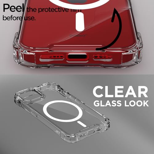 Image of Amazon Basics Back Cover for iPhone 14 Plus Mag-Safe Shockproof PC + TPU Protective Case Magnetic Support Bumper Case (Transparent Mag-Safe)