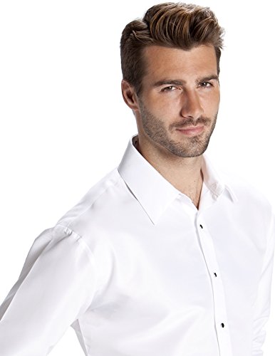 Luxe Microfiber® Men’s Fitted Dress Shirt, Tuxedo Shirt Black #TOP3