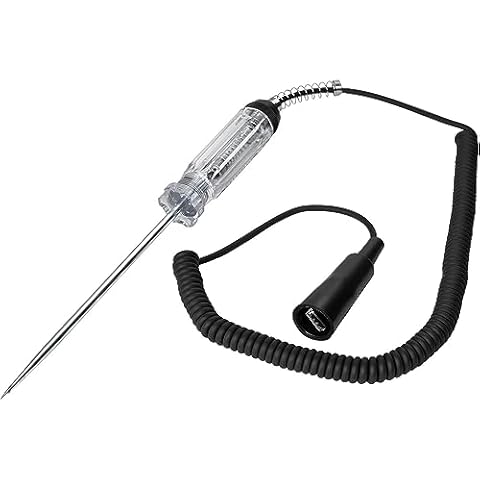 Katzco Circuit Continuity Tester - 6-12 Volt with 12 Foot Lead and Light Indicator for Fuse Testing, Light Sockets, Short Circuits, Wires, Electricians, Mechanics, Homeowners and Car Batteries Cover