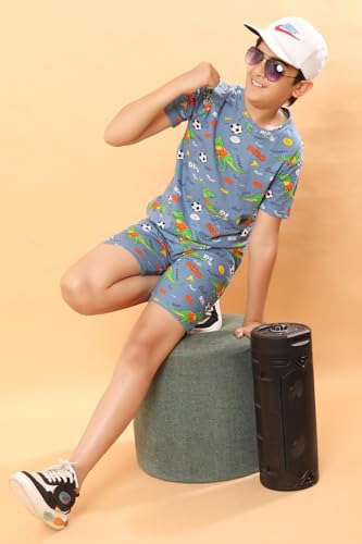 Image of Boys Halfsleeves Cotton Solid /Printed T-Shirt & Shorts Summer Co-ord Set /Clothing Set /Casual wear