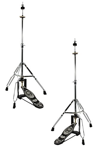Zenison Set Of 2 Double Braced Hi-Hat Cymbal Stands - Chrome #TOP2