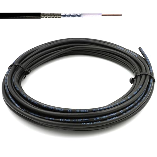 RANGEFUL HF240 (LMR240 equivalente) Cabo coaxial de 30 metros - 50 ohms RF coaxial de extensão - compatível com N SMA BNC TNC UHF PL259 - para WiFi Router móvel CB Rádio Modem - fabricado na Itália