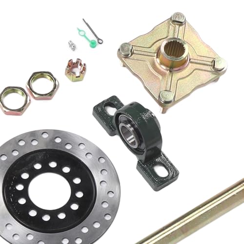 740 Mm Go-Kart-Hinterachs-Set, Robuste Bremsscheiben-Basis, Kettenrad-Hinterachse für Selbstgebaute ATVs, Quads und Drift-Trikes mit 50 Bis 150