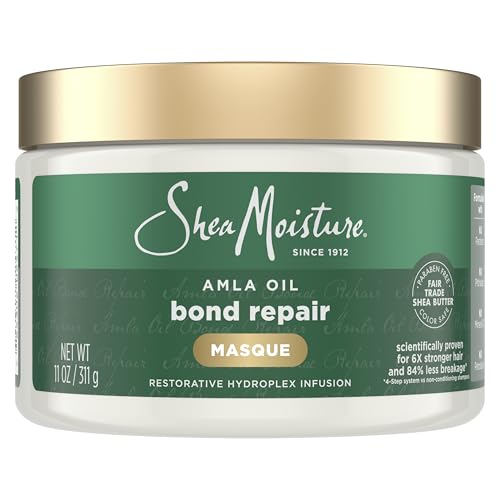 SheaMoisture Bond Repair Masque Amla Oil Deeply Moisturizes and Visibly Repairs Damage with Hydroplex Technology and Amla Oil for Stronger Hair with Restorative HydroPlex Infusion 11 oz