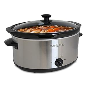 West Bend Manual Crockery Slow Cooker with Oval Ceramic Cooking Vessel and Glass Lid Certified, 6-Quart, Silver, (Pack of 1) West Bend Manual Crockery Slow Cooker with Oval Ceramic Cooking Vessel and Glass Lid Certified 6 Quart Silver Pack of 1