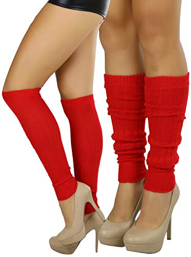 Image of ToBeInStyle Women's Long Over The Knee Leg Warmers Bright Thigh High