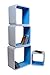 Mensola da Muro Libreria Scaffale Vari Colori retrò Cubi Moderno LO02 (Bianco/Blu)