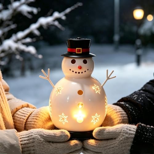 Cute Snowman Metal Candle Warmer Winter Warm Hand Stove with Candlelight - image 8