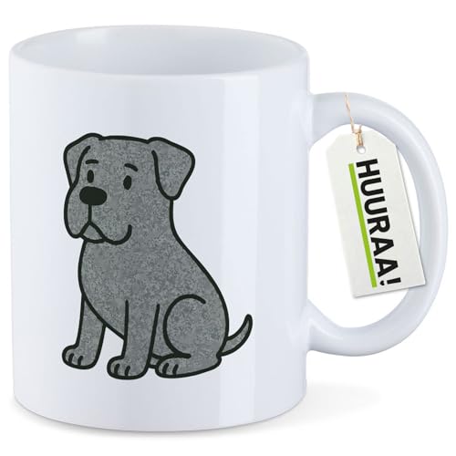 Facile da pulire e pratico: il bianco Cane corso La tazza è lavabile in lavastoviglie e adatta al microonde. La tazza divertente rimane bella anche dopo un uso frequente.