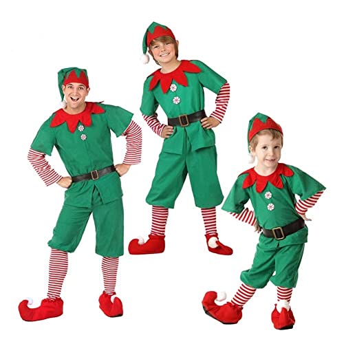 FLYWIND Costume Génie Déguisements de Noël pour Enfants Adultes, Ensembles de Cosplay Vêtements Party pour Famille Garçon Fille-Masculin-90cm Cover