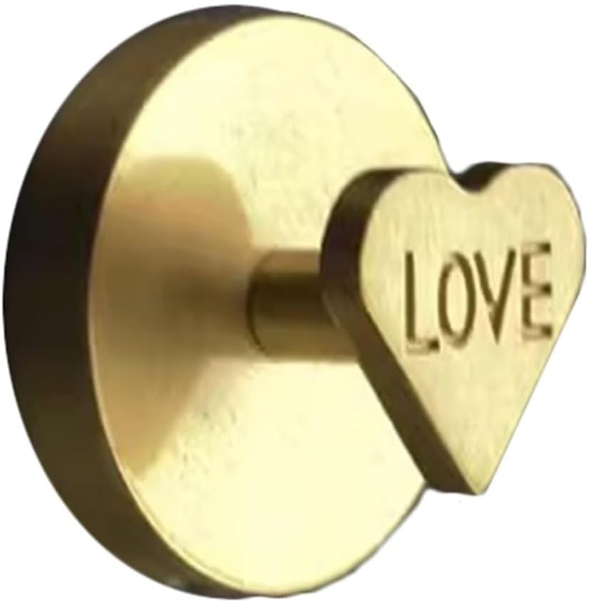 Decorative Hook Towel Hook Multi-Functional Hook Heart Shaped Brass Hook Coat Hat Hooks Wall Hooks Utility Hooks (1 PC), Size