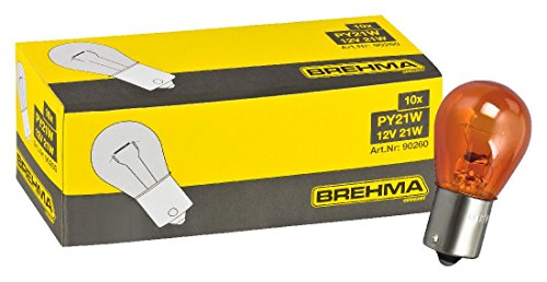 BREHMA 10x PY21W Blinkerlampe Blinkerbirne 12V orange gelbe Kugel Lampe BAU15s