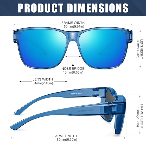 Image of Polarized Sunglasses Fit Over Glasses for Women Men, Oversized Square Sun Glasses UV400 Protection