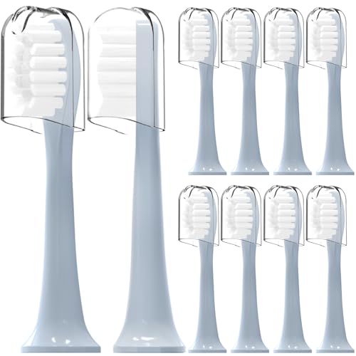 Lot de 10 têtes de brosse à dents de rechange compatibles avec brosse à dents électrique Suri Sonic avec housse anti-poussière (vagues du matin, M)