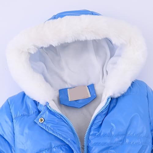 Image of Teen Kids Leather Puffer Jackets Winter Waterproof Fleece Lined Down Coats Boys Girls Padded Warm Quilted Outwear
