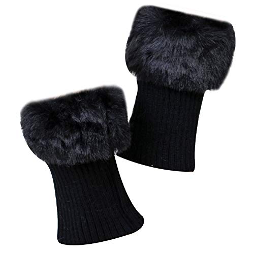 Hoce Kids Girls Knitted Furry Short Boot Toppers Socks Faux Fur Boot Cuffs