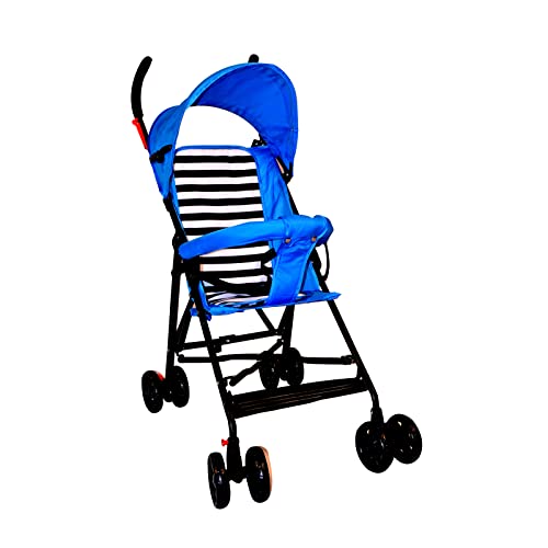 Image of Safe-O-Kid Trekker Safe Pram /Buggy (0-4 Years) with 1 Year Warranty (Model - 2024), Foldable /Portable, Light Weight Stroller for Baby /Kids with Metal Non-Slip Buggy /Pram Clips, Blue
