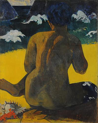 Affiche Gauguin Femme à la plage décoration murale évasion tahitienne pour salon lumineux