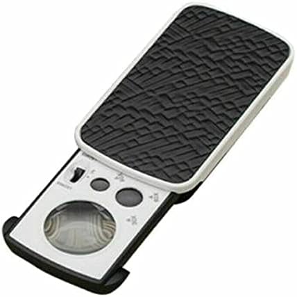 Pocket 30X 60X 90X Coin Jewelry Magnifier Loupe Magnifying UV LED Light for Identifying Type, Diamonds, Coins (Black)