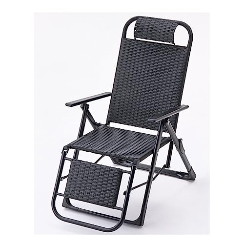 Chaise longue de jardin inclinable à gravité zéro en osier