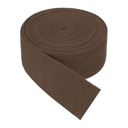 Ruban en coton sergé 4cm x 9m café foncé pour couture et emballage