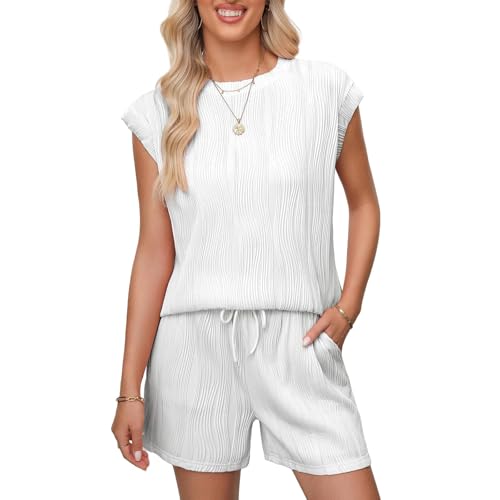 Ensemble deux pièces pour femme anti-serrage avec short réglable et haut manches courtes doux - 6