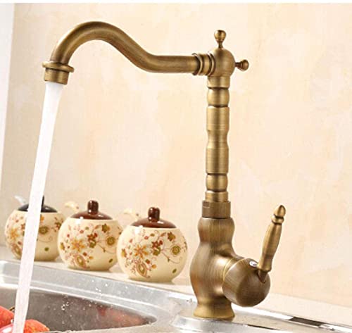 Robinet de cuisine rétro en laiton brossé bronze pour évier - 2