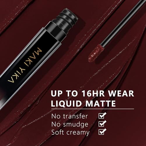 Maki Yika Dark Brown Lipstick For Women Color Stay Long Lasting Lipsticks, No Smudge Matte Liquid Lipstick Transferproof Chocolate Lip Stick thumb #3