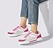 LUCKY STEP Women's Rhinestone Sneakers Sparkly Bling Glitter Wedding Tennis Shoes Fashion Casual Walking Comfortable Shiny Footwear(Fuchsia,6)
