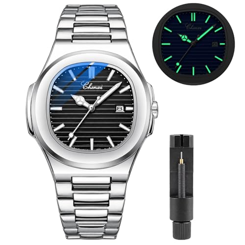 Image of Gosasa Fashion Men's Watches Date Business Watch Stainless Steel Luxury Style Luminous Quartz Waterproof Analog Display Male Wristwatch