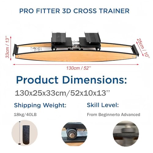 Image of Indoor Simulated Ski Machine - Home Aerobic Fitness Equipment with Ski Poles & Mats for Glutes Leg Waist Abdominal Training & Body Balance Cardio Workout