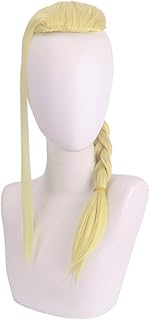 JABSY Cosplay Pelucas de Anime Trenzas torcidas de Color Amarillo Claro for Hombres y Mujeres
