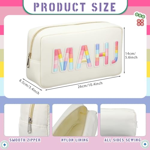 Sunnymove Empty Mahjong Bag Thickened American Mahjong Tiles Bag with Zipper Storage Pouch for Board Game Pieces Game Party Travel Gatherings Accessories, 10.4''x5.6'', Case Only (Mahj,Rainbow) - image 2