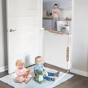 Retractable Baby Gate Dog Gate  Btxon 55 Auto Lock Pet Gate Mesh Safety Baby Gates for Stairs Doorways Hallways Indoor Outdoorwhite  Cucciolini Doodles Retractable baby gate dog gate  btxon 55 auto lock pet gate mesh safety baby gates for stairs doorways hallways indoor outdoorwhite   cucciolini doodles
