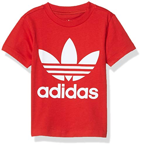 adidas Originals Unisex Trefoil T-Shirt, Lush Red/White, 4T