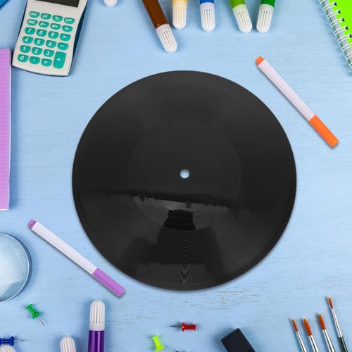Disco de vinilo negro de plastico retro para decoracion DIY en estudios 8