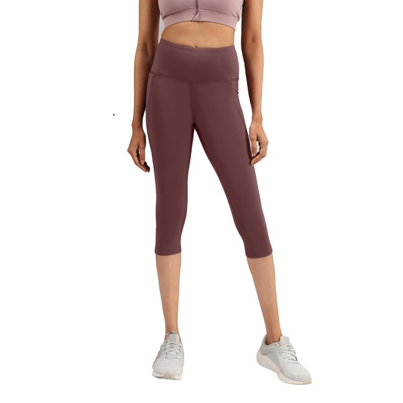Image of BlissClub Womens The Ultimate Capris, 3 /4th Length Pants, Super- High Waist, 2 Pockets, Wide Waistband, Activewear for Women