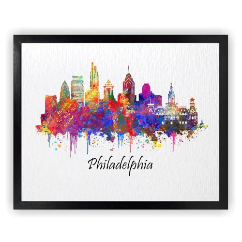 Affiche Philadelphie aquarelle cadeau idéal pour amoureux du voyage
