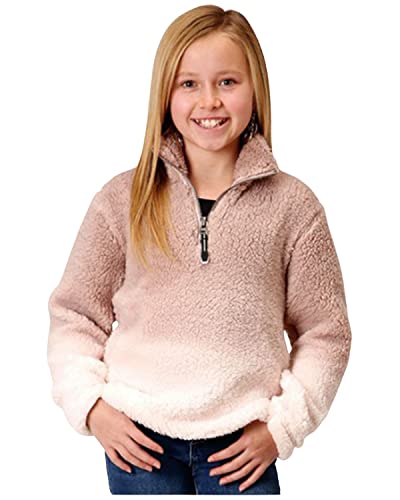 GIRLS WOMENS POLAR FLEECE DIP DYE POLAR FLEECE PULLOVER