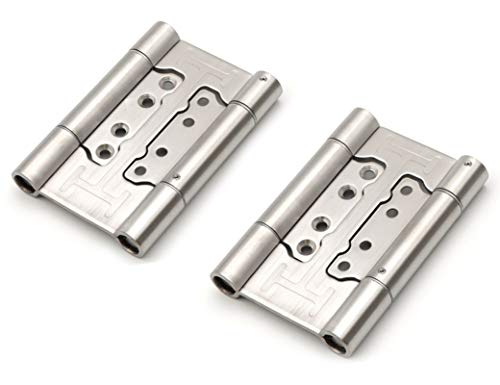 2 Pièces Charnières de Porte Invisibles à Double Action sans Mortaise en Acier Inoxydable de Charnière Pivotante de Porte de Salon de Café 12,5 cm(5 inch)