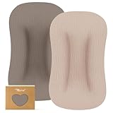 TILLYOU Muslin Baby Lounger Cover, 100% Cotton Newborn Lounger Cover, 2 Pack Baby Nest Slipcover for Boys Girls, Cover Only, Grey Brown and Light Brown
