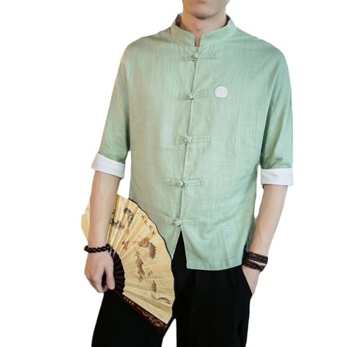 Chemise en lin style chinois idéale pour vos sorties estivales décontractées