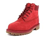 Material de la suela: Goma Timberland 6 Inch Premium Waterproof (Youth), Botas Clasicas Unisex Adulto, Rojo Medium Red Nubuck, 49 EU