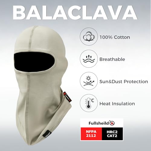 Image of FR Balaclava Face Mask Flame Resistant Balaclava FR Mask for Men Arc Rated NFPA2112 CAT2 Cover Hood for Welding