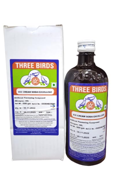 Three Birds Ice Cream Soda Excellent Artificial Flavouring Compound – 500 ML