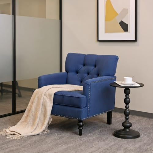 Sillón Tapizado Clásico Azul Corduroy Compacto miniatura 5
