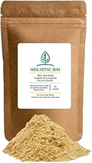 Holistic Bin Pure Indonesian Tongkat Ali Powder Pharmaceutical Grade, No Fillers | Longjack Extract Made from 15+ Year Old Roots (Eurycoma Longifolia) | Wild Harvested in Sumatra (50g)