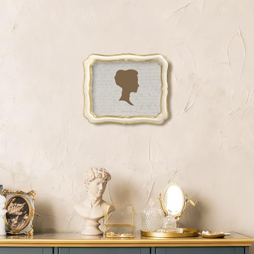 AELS 8x10 Inch White Gold Scalloped Vintage Picture Frame, Elegant Antique Photo Frames with Glass Front for Wedding, Photo Display, Tabletop Wall Hanging, Gift Ideas by AELS - Used condition - Image 7