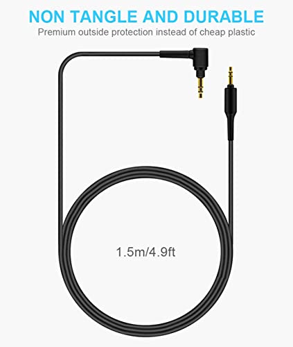 BLACK STORK Replace Audio Cable compatible Sony WH-1000XM3 1000XM2 XB950N1 H900N XB950BT 1000X ZX770BN 1.5m 3.5mm (Black) - Image 2